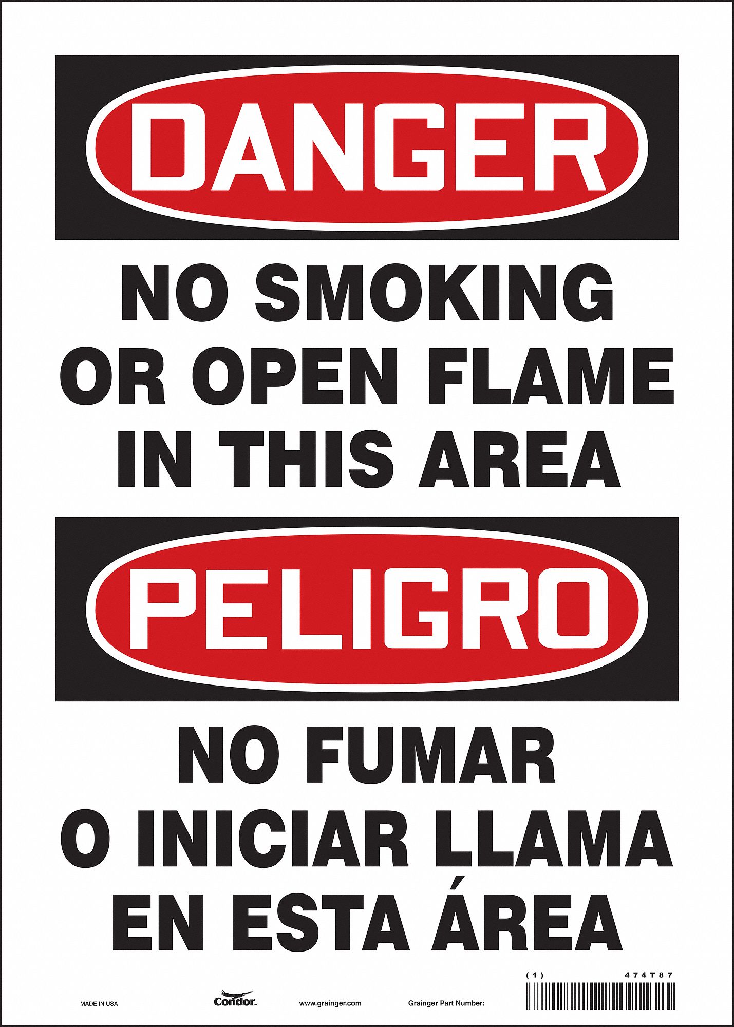 Safety Sign: Vinyl, Adhesive Sign Mounting, 14 in x 10 in Nominal Sign Size, Not Retroreflective