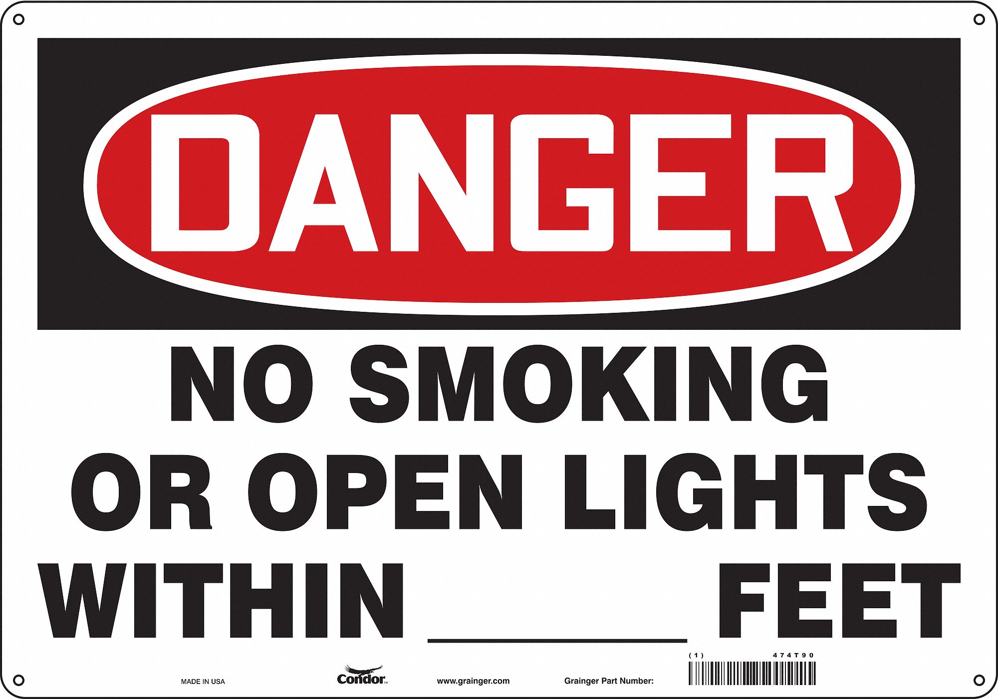 Safety Sign, 14 in x 20 in, Aluminum
