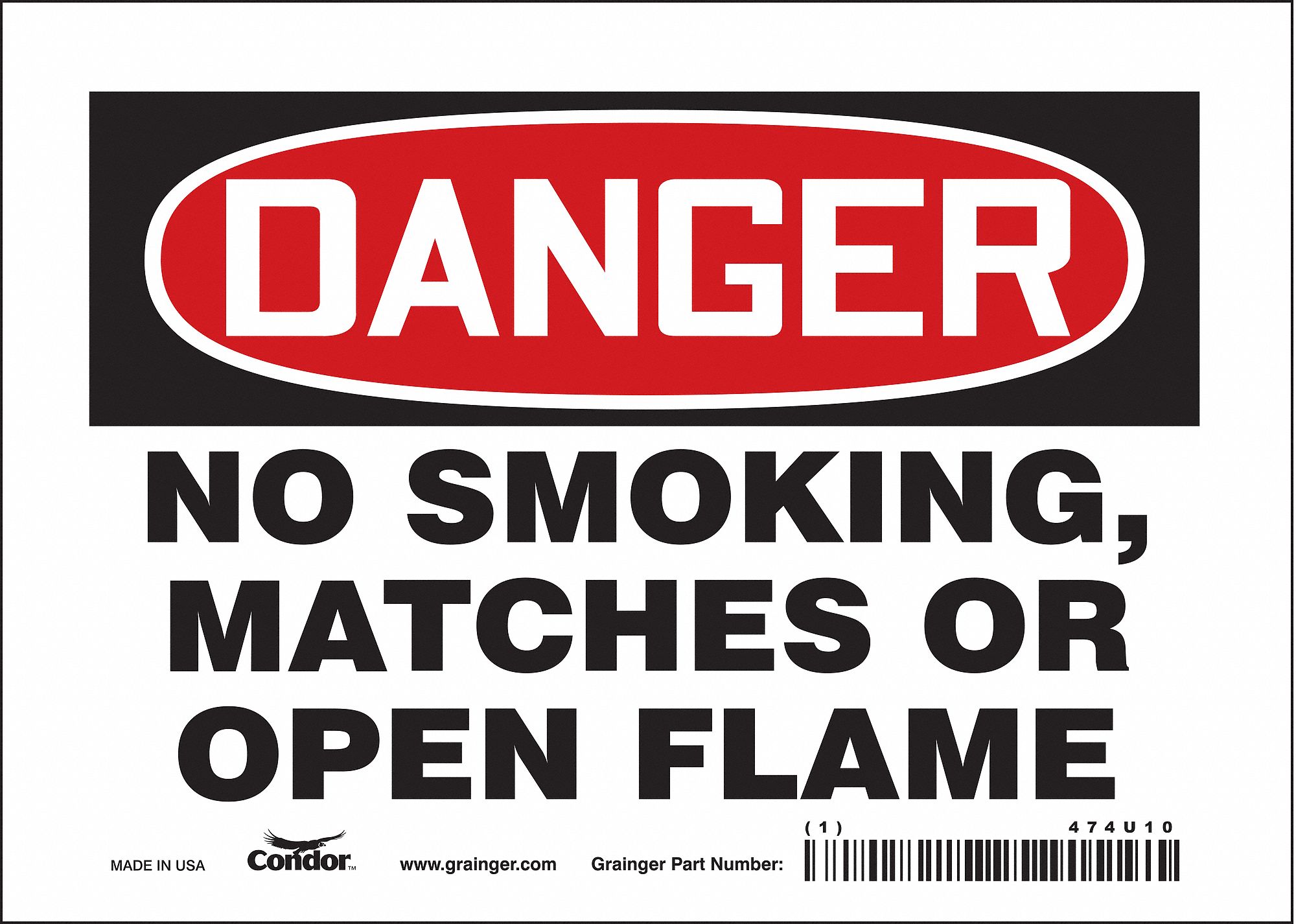 Safety Sign: Vinyl, Adhesive Sign Mounting, 5 in x 7 in Nominal Sign Size, Not Retroreflective