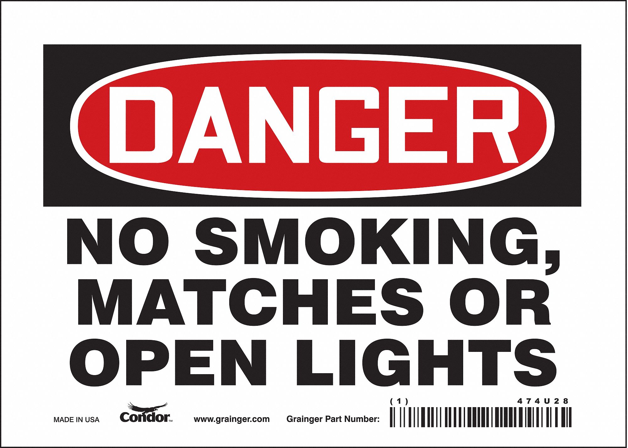 Safety Sign: Vinyl, Adhesive Sign Mounting, 5 in x 7 in Nominal Sign Size, Not Retroreflective