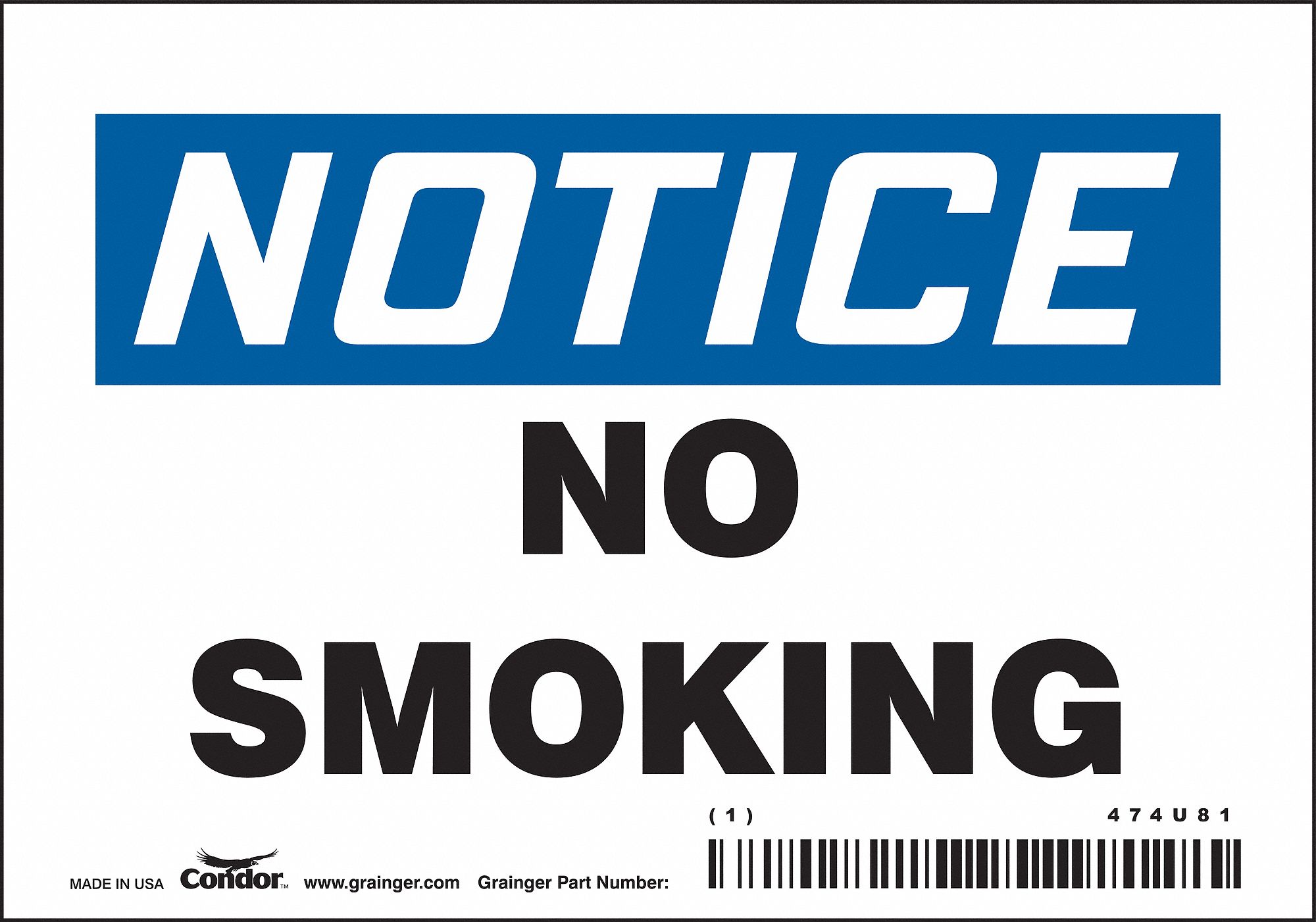 PANNEAU SECURITE,3-1/2PO X 5PO,VINYLE