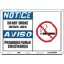 Notice/Aviso: Do Not Smoke In This Area/Prohibido Fumar En Este Area Signs