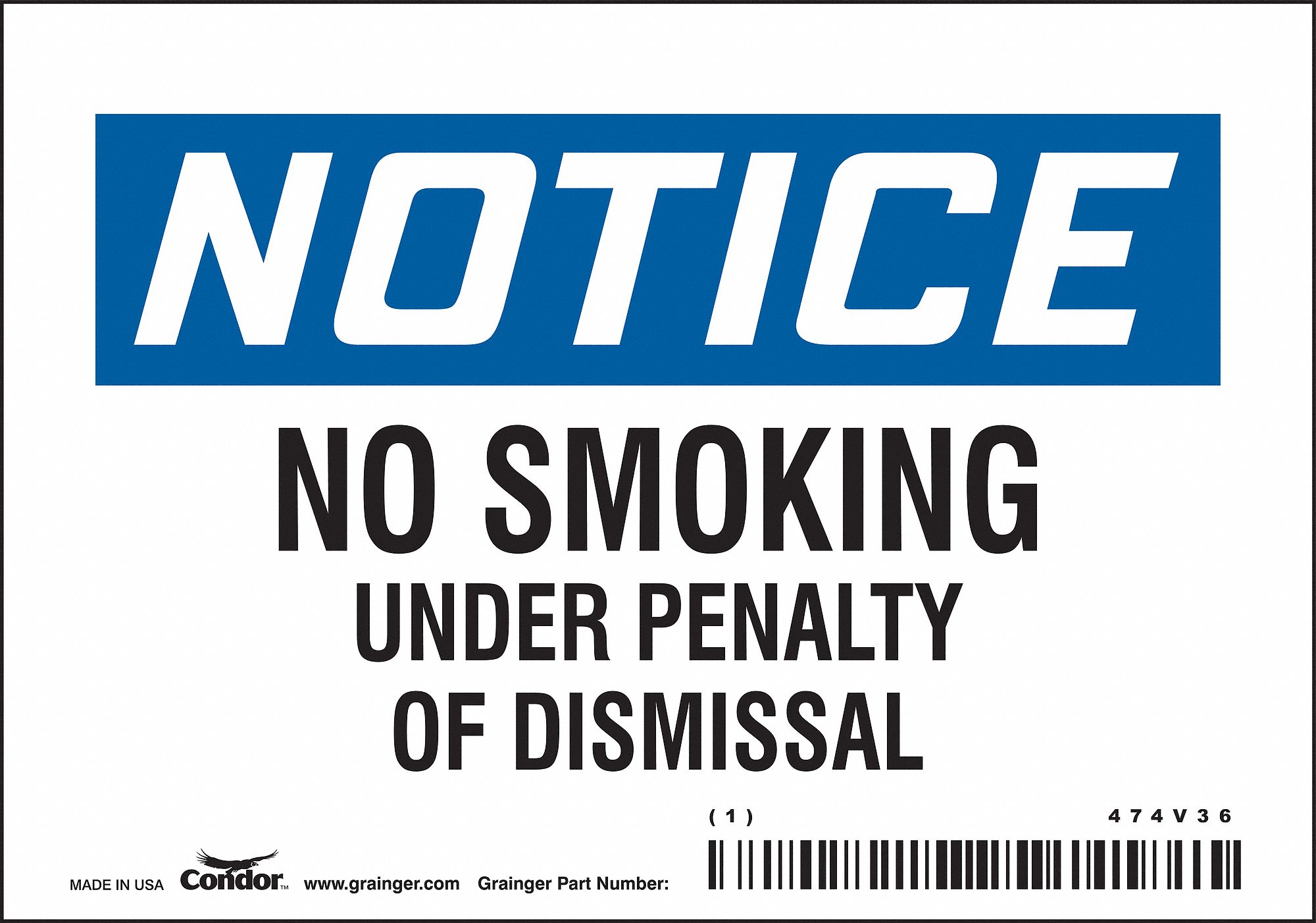 Safety Sign, 3.5in x 5in, Vinyl