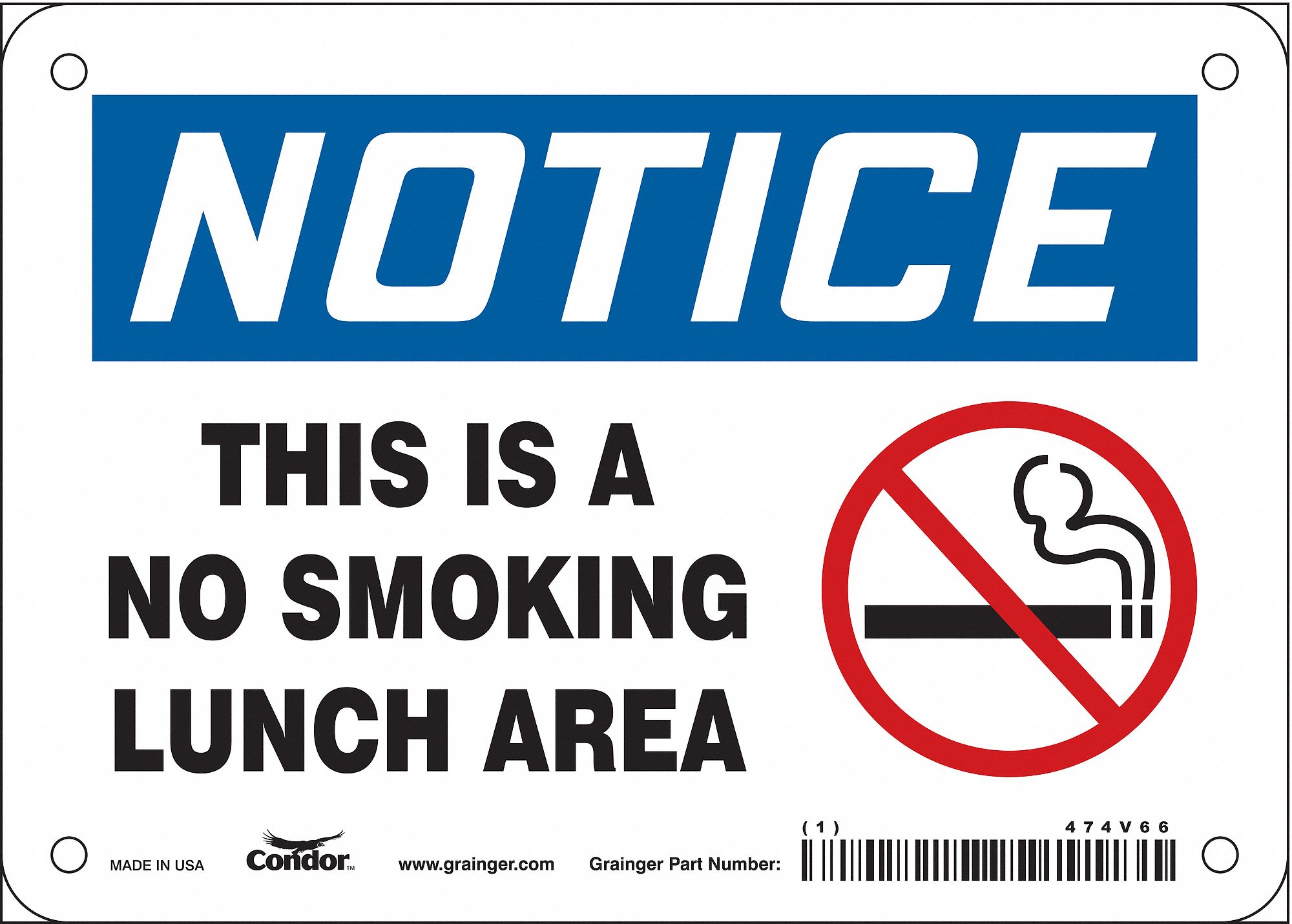 Safety Sign: Vinyl, Adhesive Sign Mounting, 5 in x 7 in Nominal Sign Size, Not Retroreflective