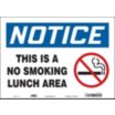 Notice: This Is A No Smoking Lunch Area Signs