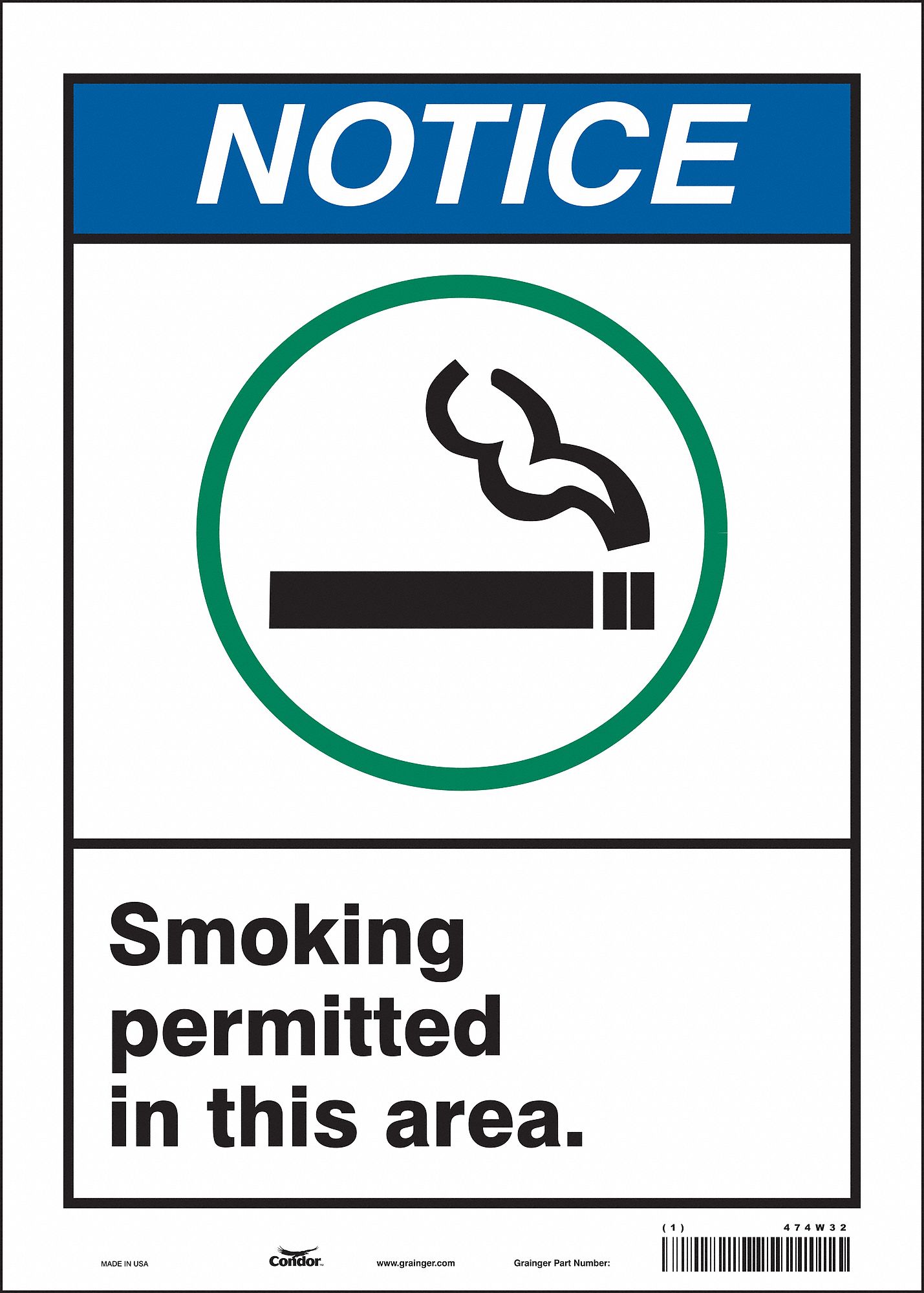 Safety Sign: Vinyl, Adhesive Sign Mounting, 14 in x 10 in Nominal Sign Size, Not Retroreflective