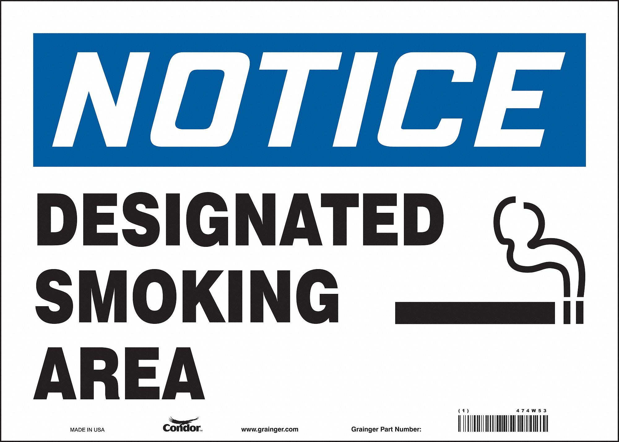 Safety Sign: Vinyl, Adhesive Sign Mounting, 10 in x 14 in Nominal Sign Size, Not Retroreflective