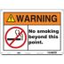 Warning: No Smoking Beyond This Point. Signs