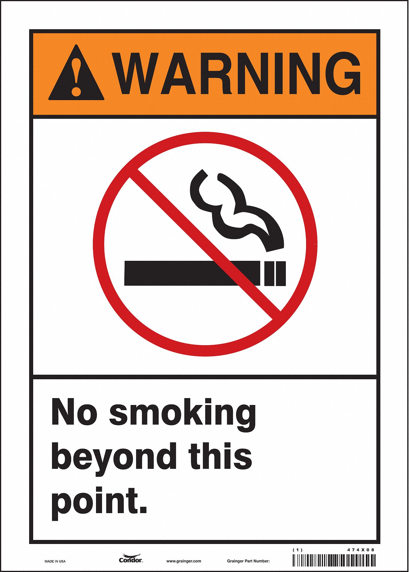 Safety Sign: Vinyl, Adhesive Sign Mounting, 14 in x 10 in Nominal Sign Size, Not Retroreflective