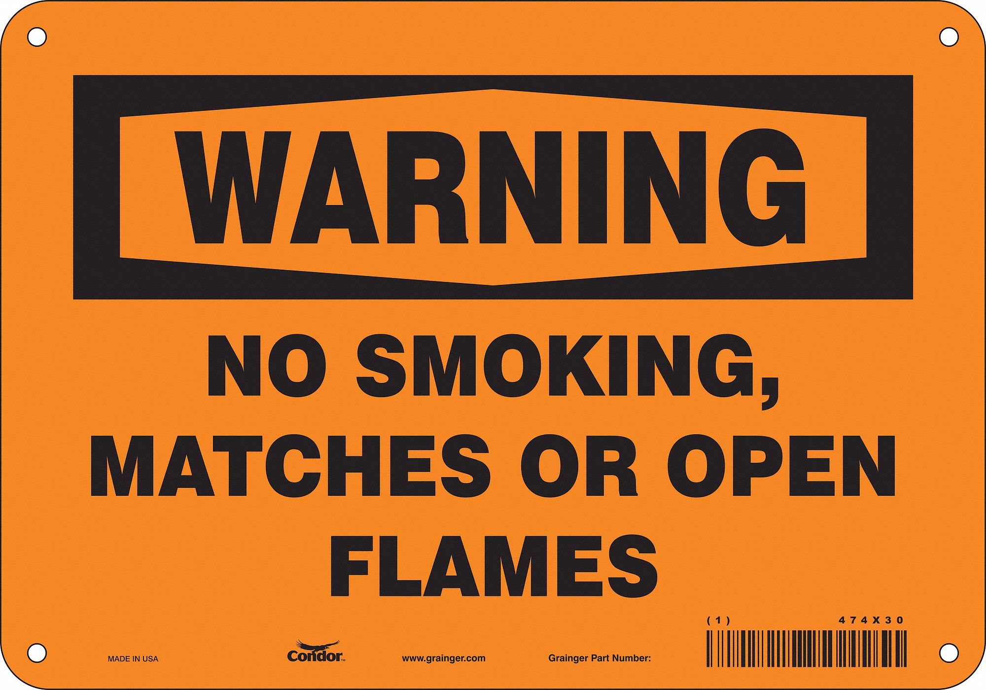 Safety Sign: Aluminum, Mounting Holes Sign Mounting, 7 in x 10 in Nominal Sign Size, 0.032 in Thick