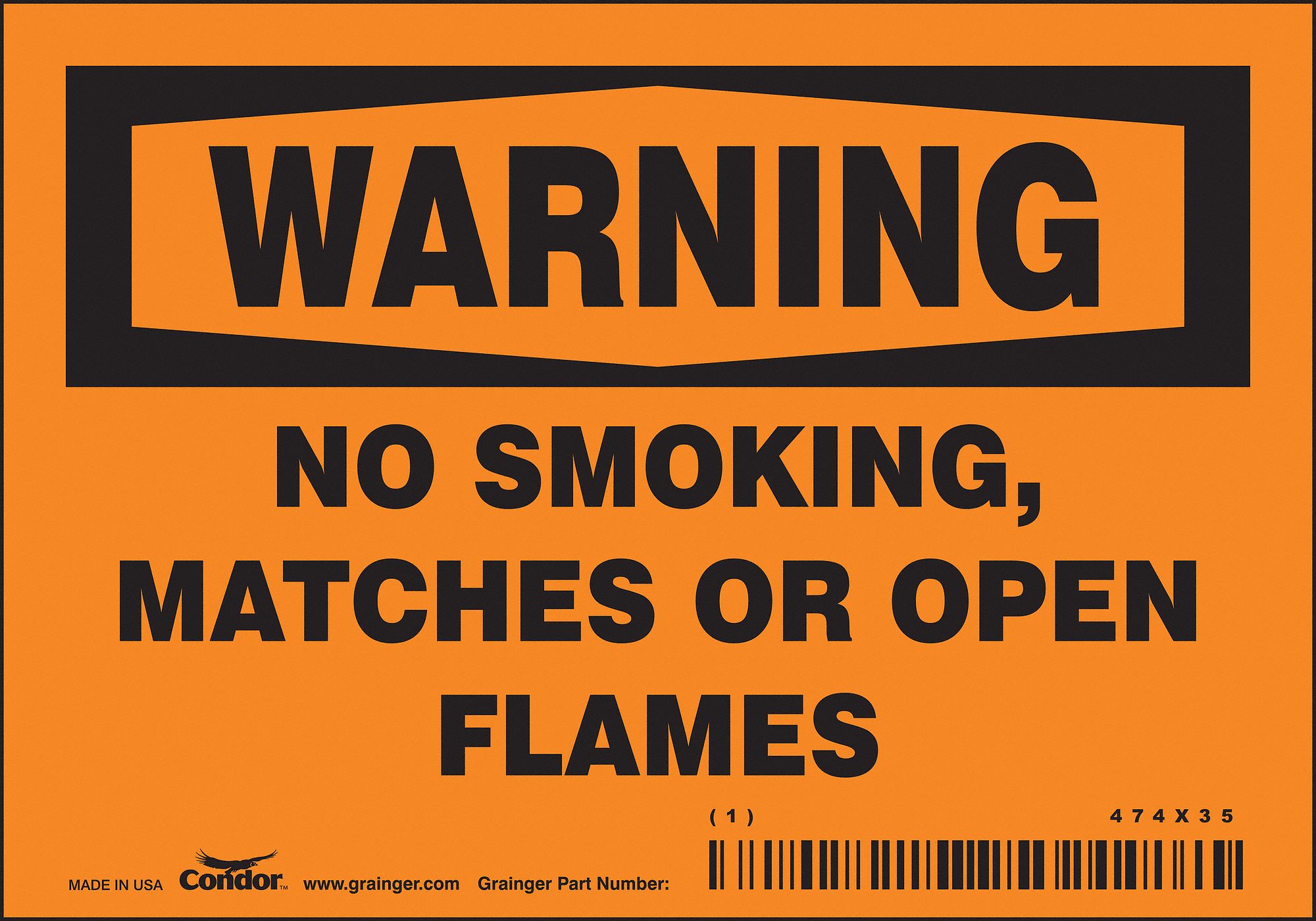 Safety Sign: Vinyl, Adhesive Sign Mounting, 3 1/2 in x 5 in Nominal Sign Size, Not Retroreflective