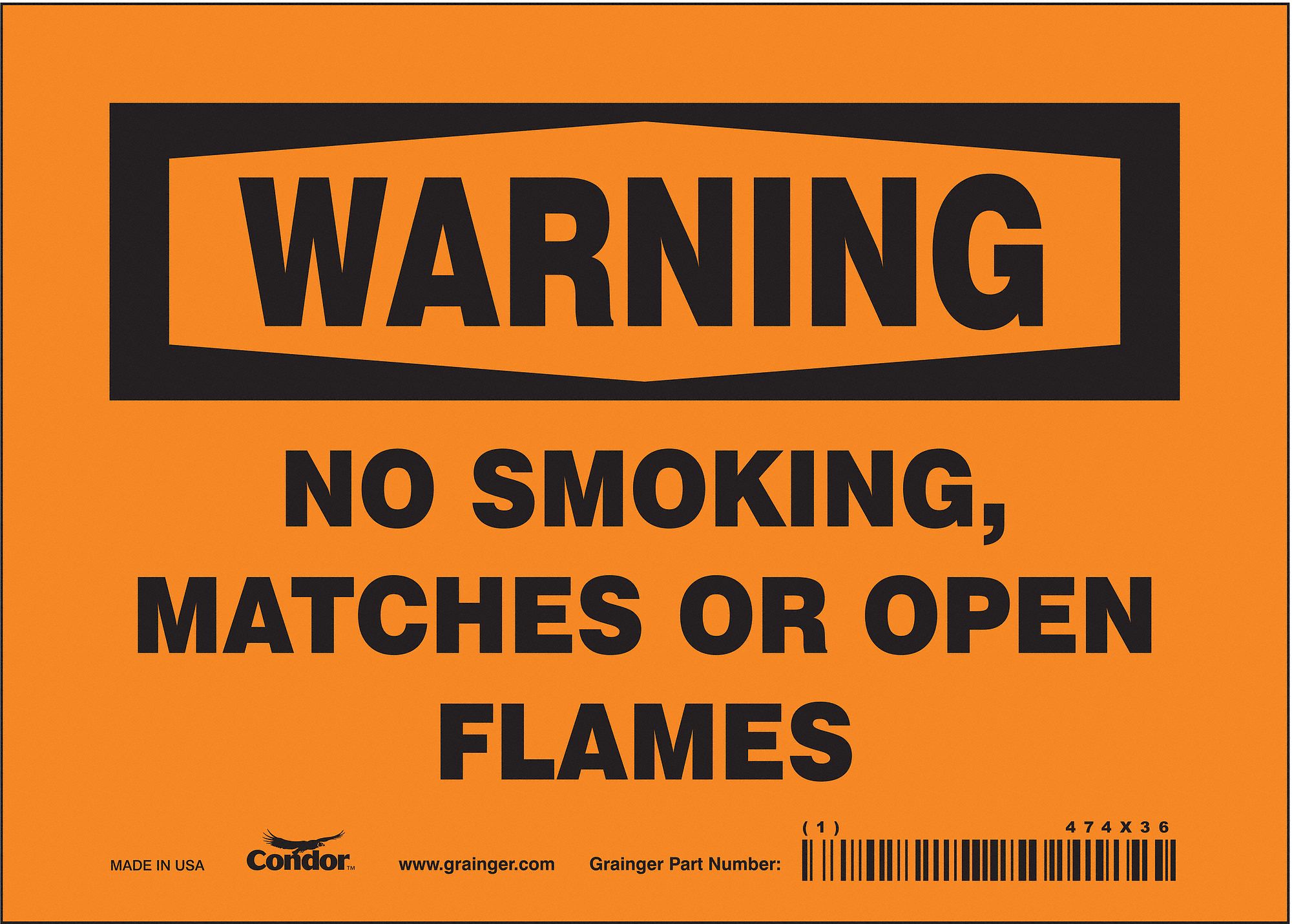Safety Sign: Vinyl, Adhesive Sign Mounting, 5 in x 7 in Nominal Sign Size, Not Retroreflective