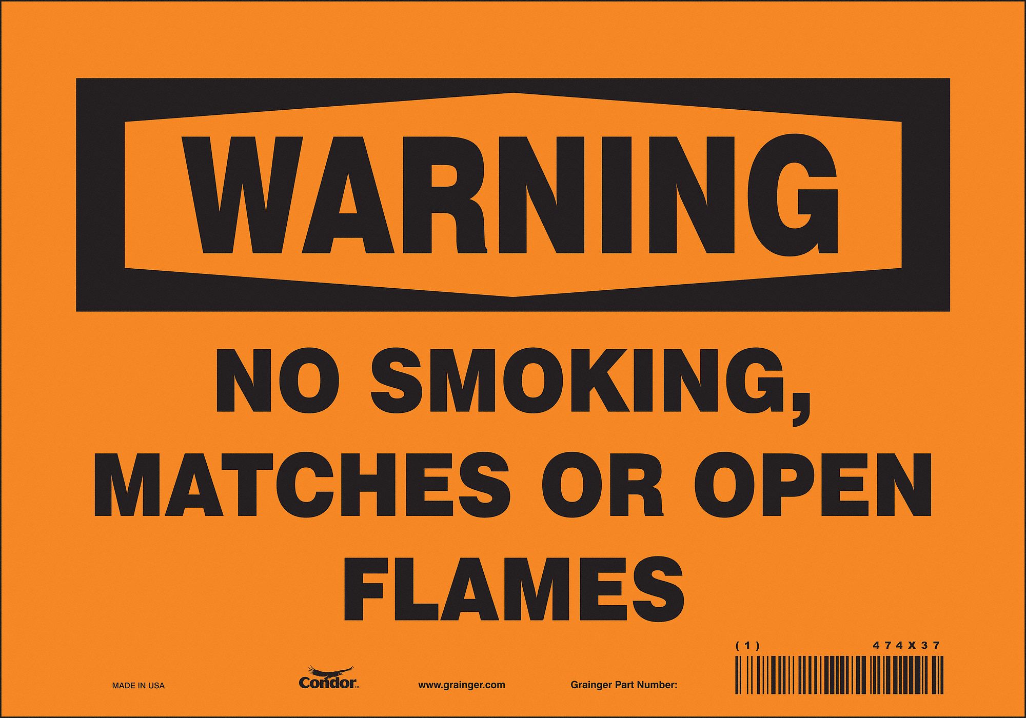 Safety Sign: Vinyl, Adhesive Sign Mounting, 7 in x 10 in Nominal Sign Size, Not Retroreflective