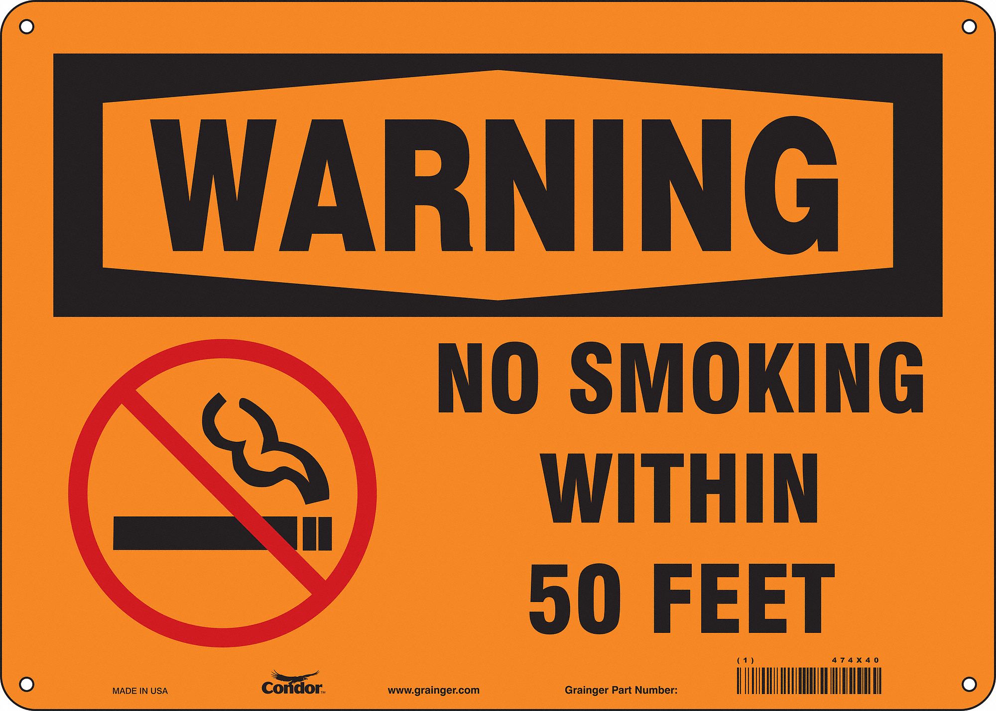 Safety Sign: Aluminum, Mounting Holes Sign Mounting, 10 in x 14 in Nominal Sign Size, 0.032 in Thick