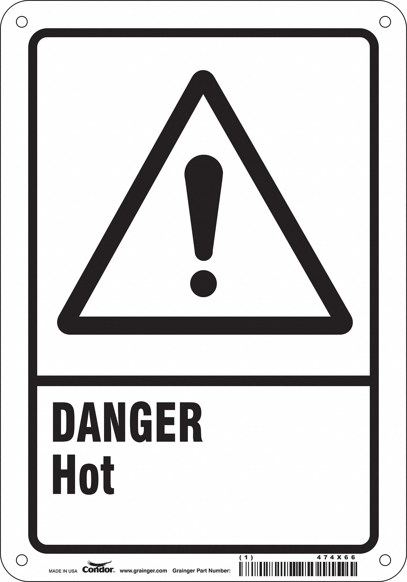 Safety Sign, 10 in x 7 in, Polyethylene