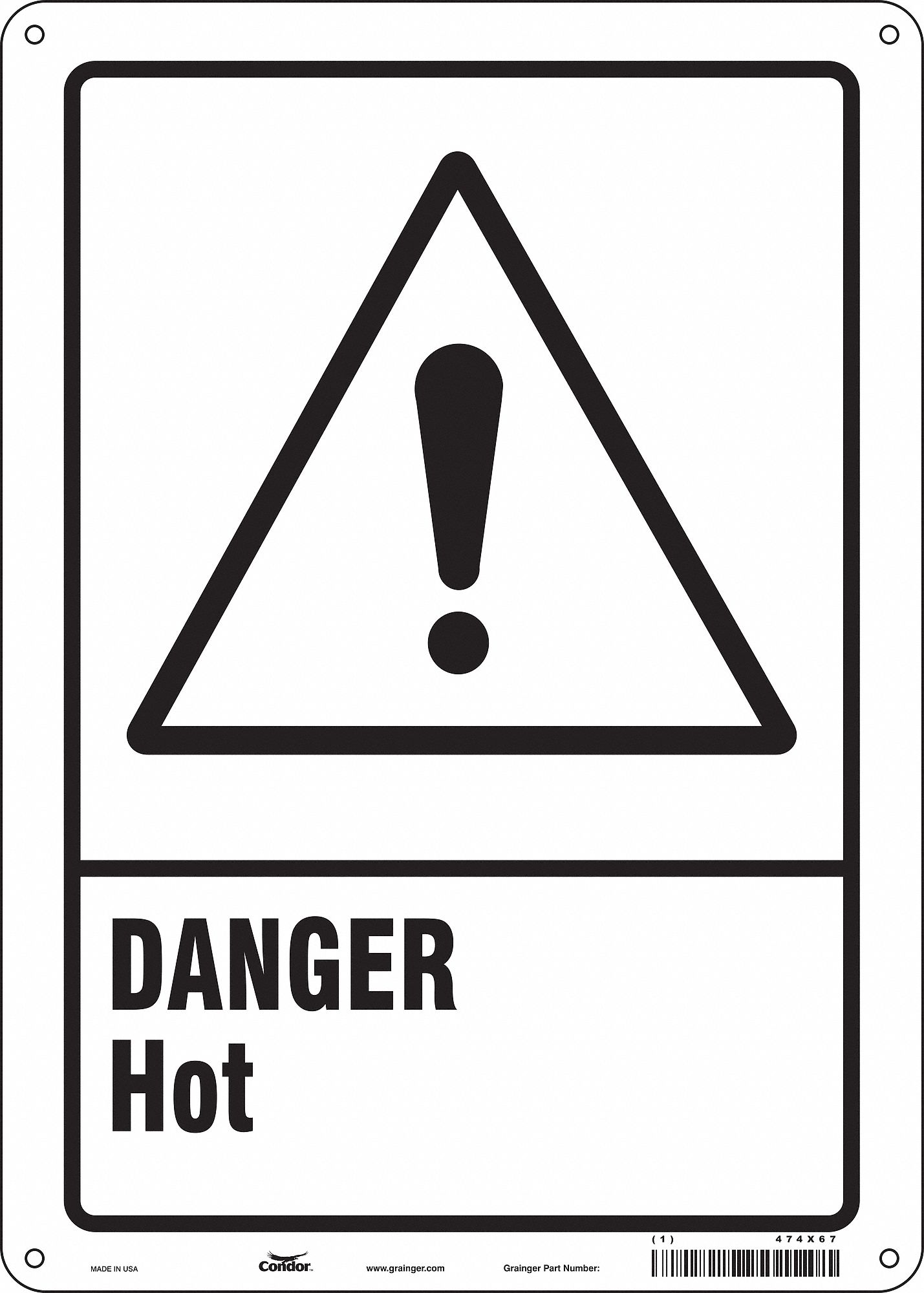 Safety Sign, 14 in x 10 in, Polyethylene