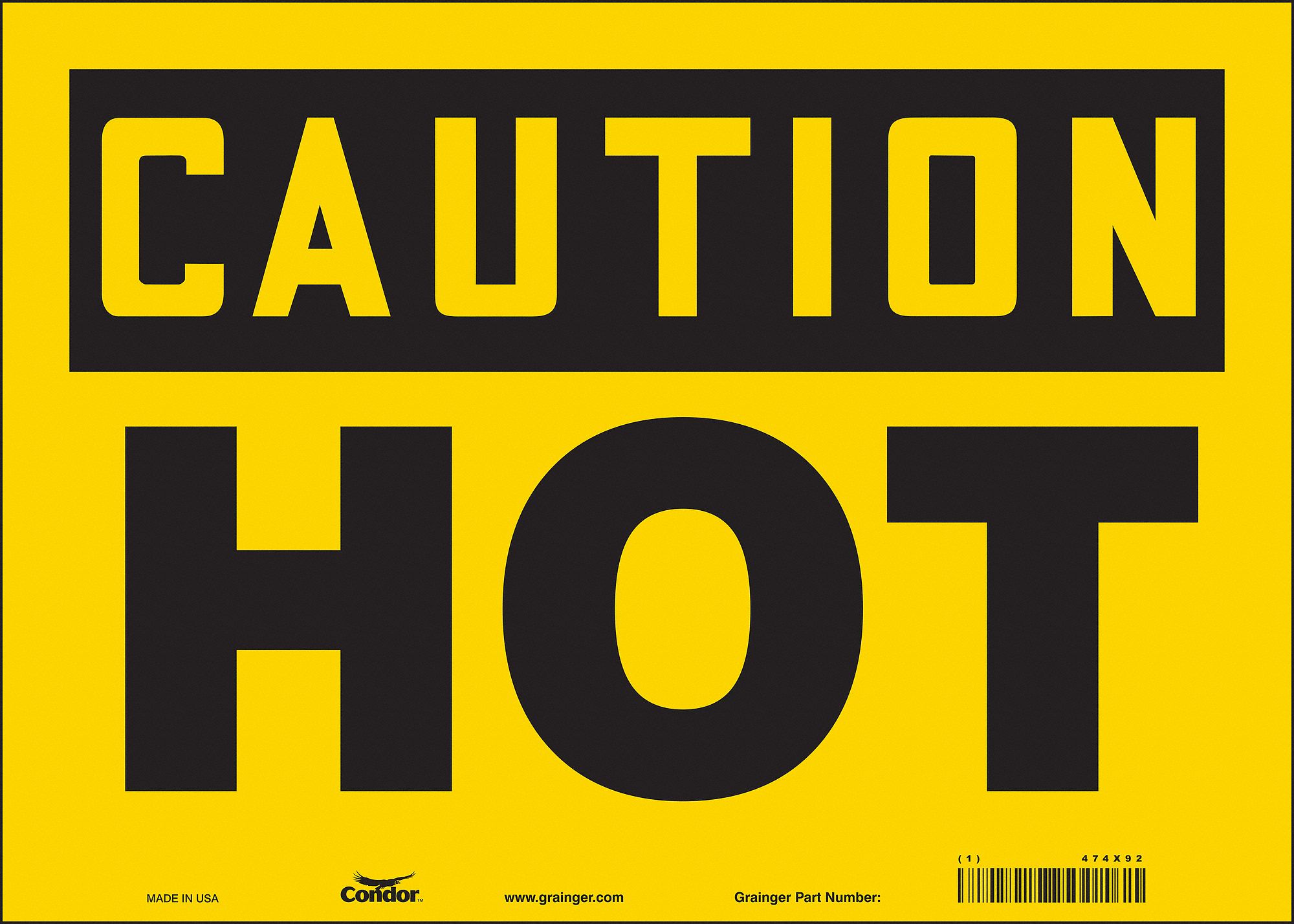 Safety Sign: Vinyl, Adhesive Sign Mounting, 10 in x 14 in Nominal Sign Size, Not Retroreflective