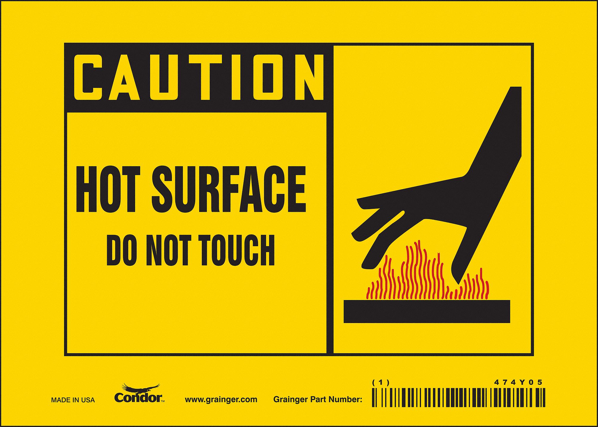 Safety Sign: Vinyl, Adhesive Sign Mounting, 5 in x 7 in Nominal Sign Size, Not Retroreflective