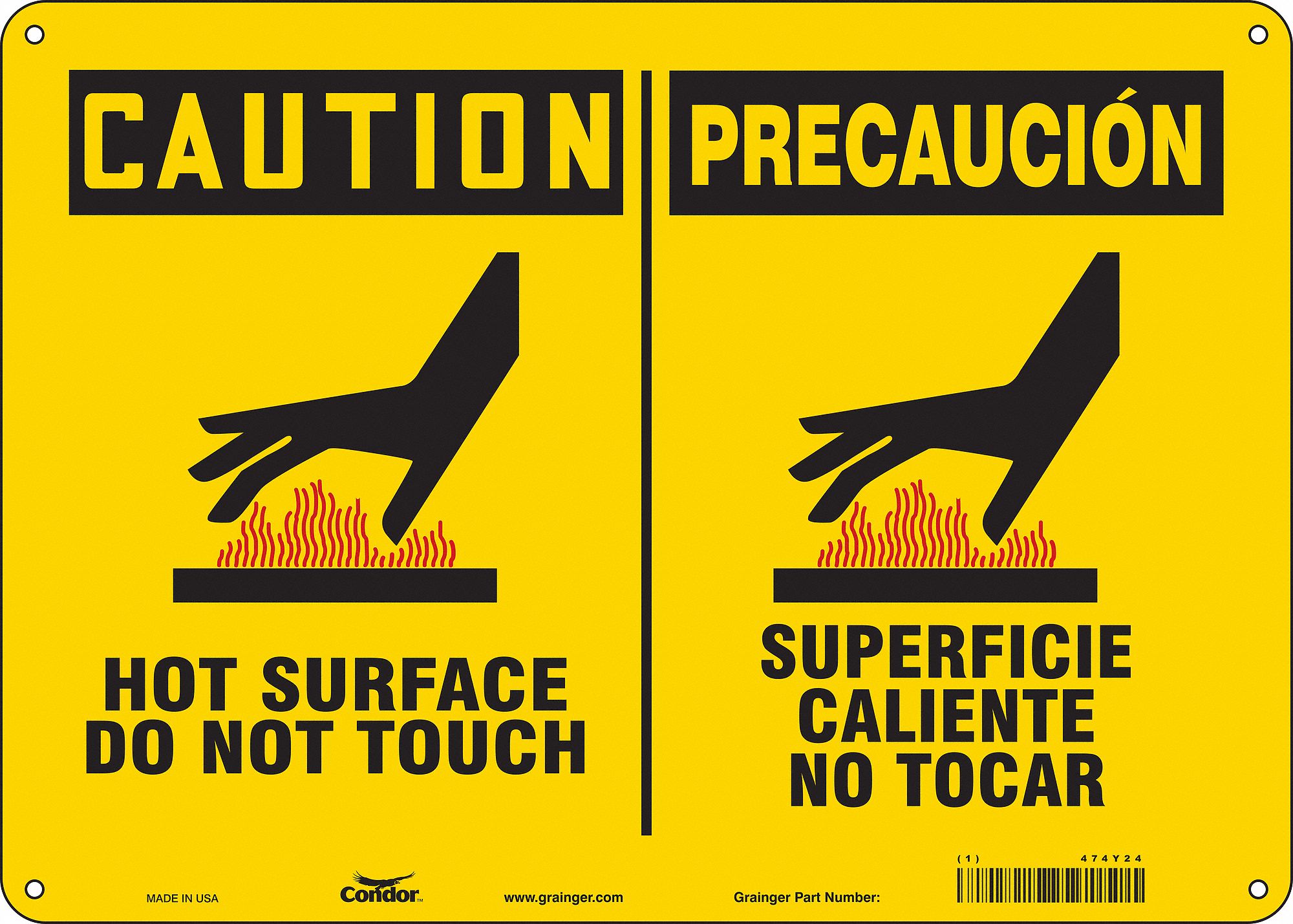 Safety Sign: Aluminum, Mounting Holes Sign Mounting, 10 in x 14 in Nominal Sign Size, 0.032 in Thick