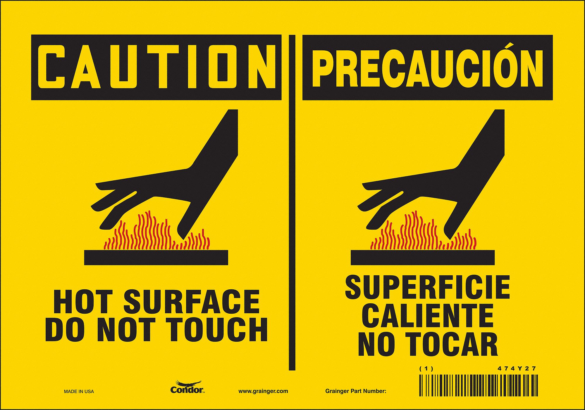 Safety Sign: Vinyl, Adhesive Sign Mounting, 7 in x 10 in Nominal Sign Size, Not Retroreflective