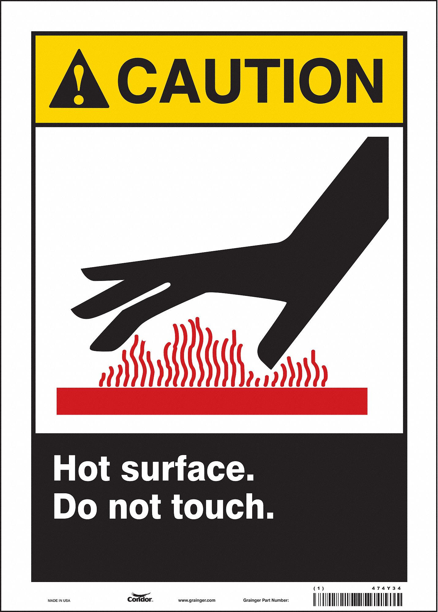 Safety Sign: Vinyl, Adhesive Sign Mounting, 14 in x 10 in Nominal Sign Size, Not Retroreflective