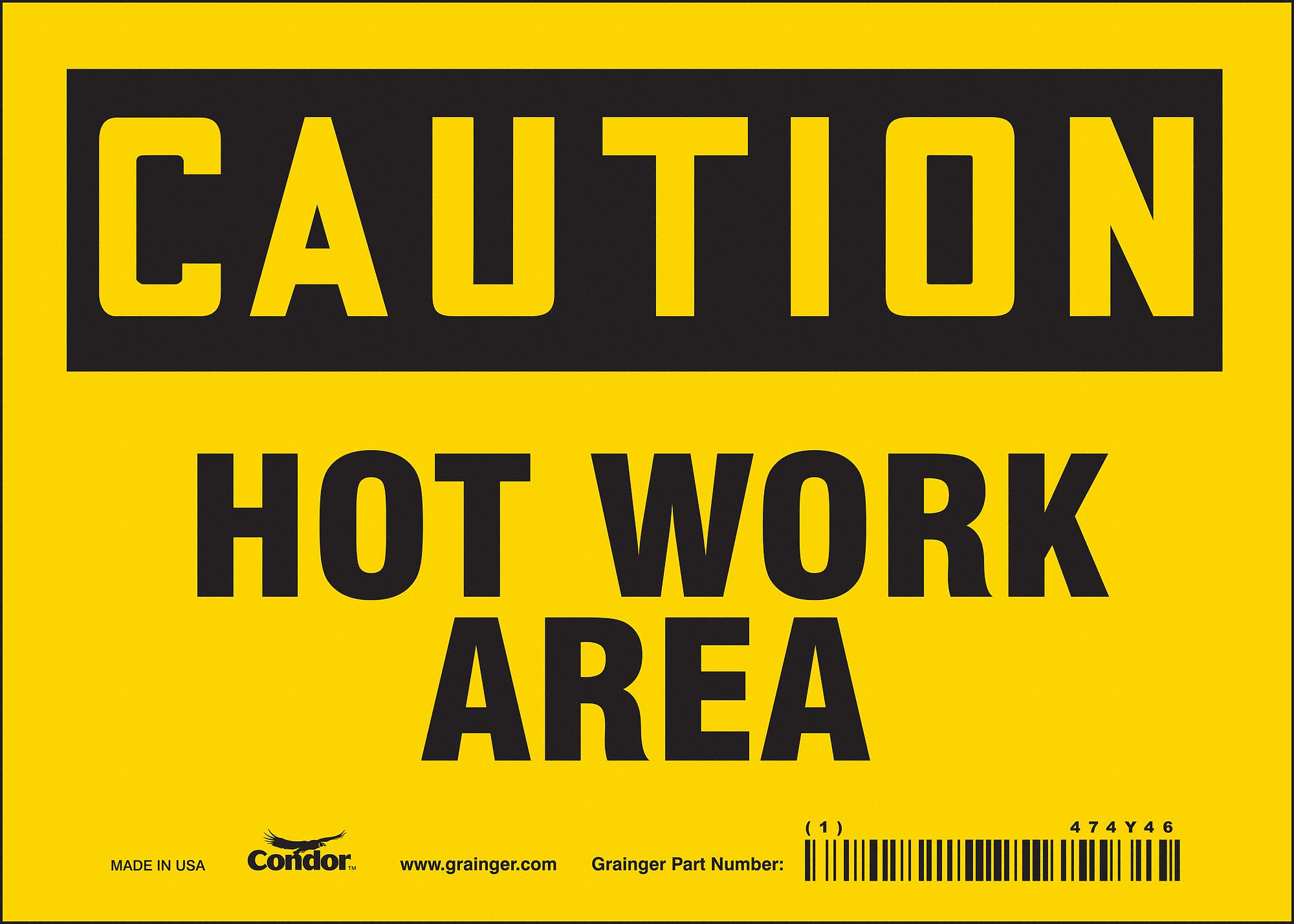 Safety Sign: Vinyl, Adhesive Sign Mounting, 5 in x 7 in Nominal Sign Size, Not Retroreflective