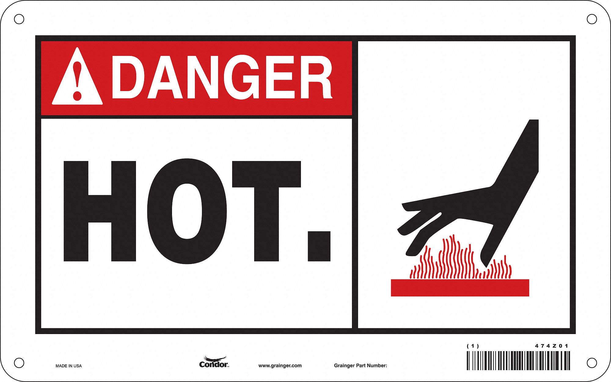 Safety Sign, 7.5in x 12in, Polyethylene