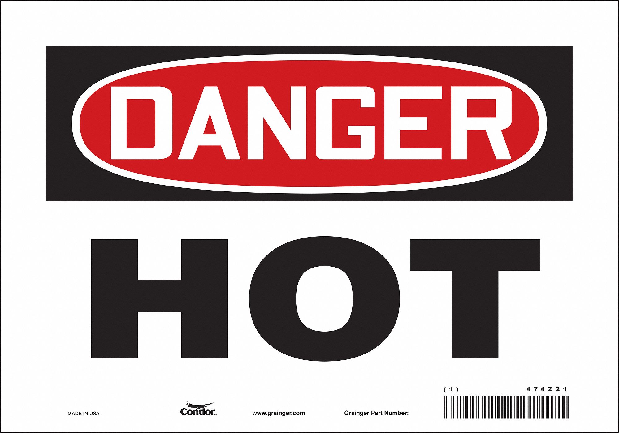 Safety Sign: Vinyl, Adhesive Sign Mounting, 7 in x 10 in Nominal Sign Size, Not Retroreflective