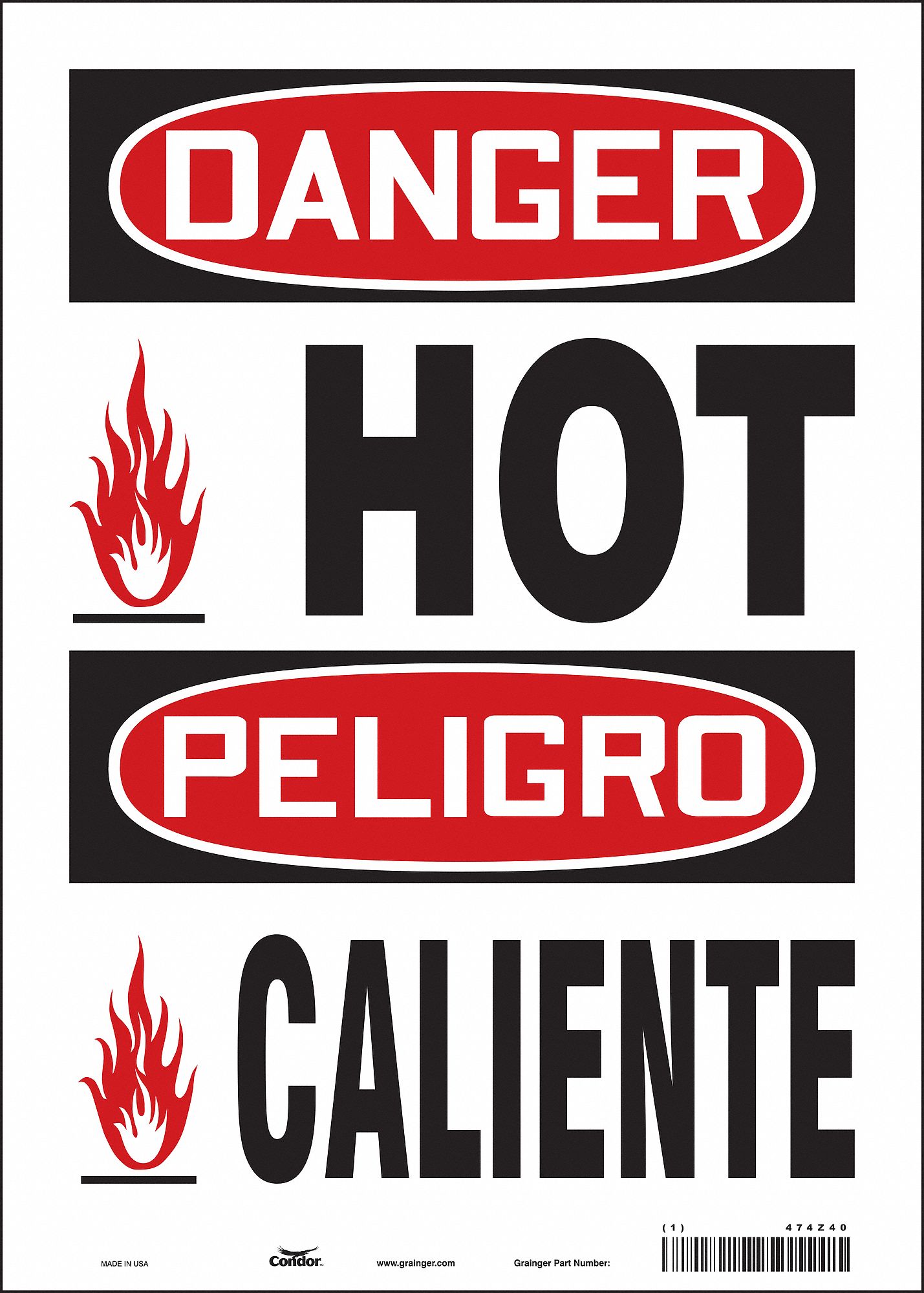 Safety Sign: Vinyl, Adhesive Sign Mounting, 14 in x 10 in Nominal Sign Size, Not Retroreflective