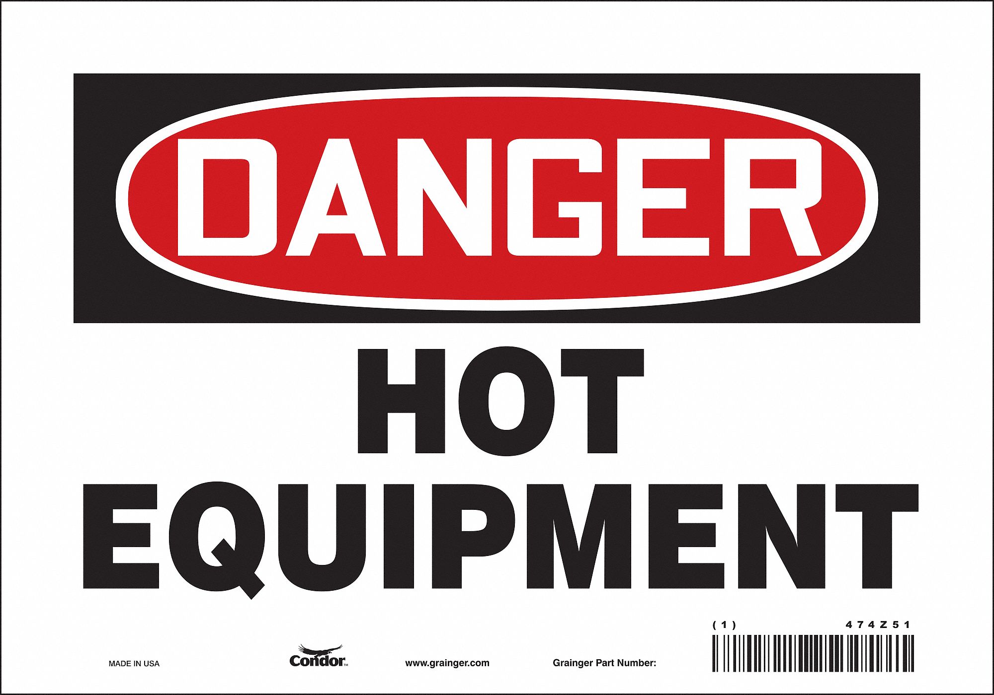 Safety Sign: Vinyl, Adhesive Sign Mounting, 7 in x 10 in Nominal Sign Size, Not Retroreflective