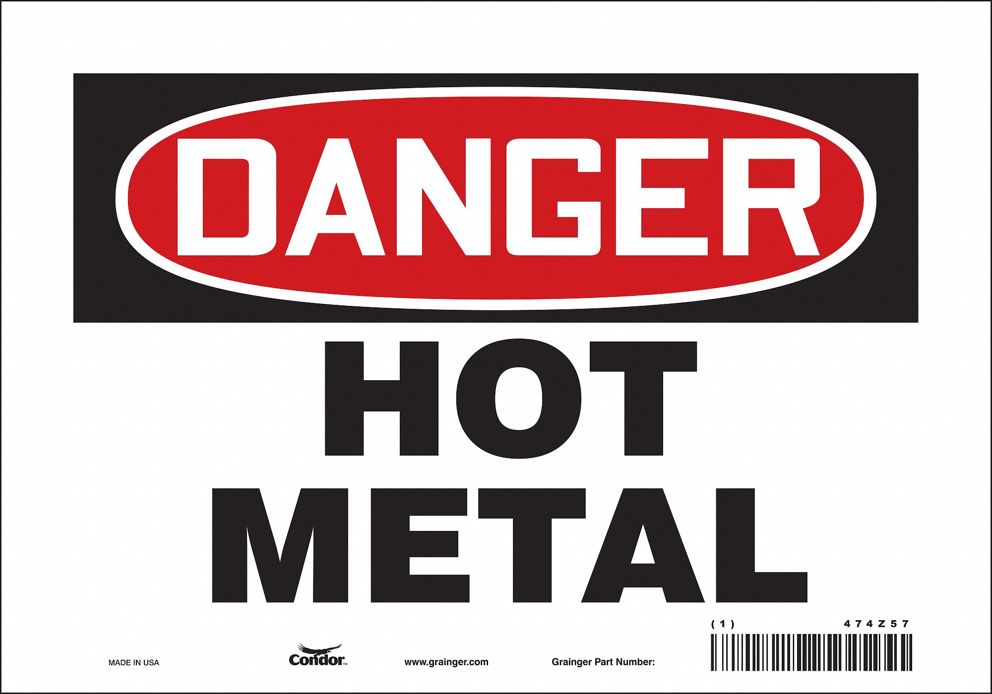 Safety Sign: Vinyl, Adhesive Sign Mounting, 7 in x 10 in Nominal Sign Size, Not Retroreflective