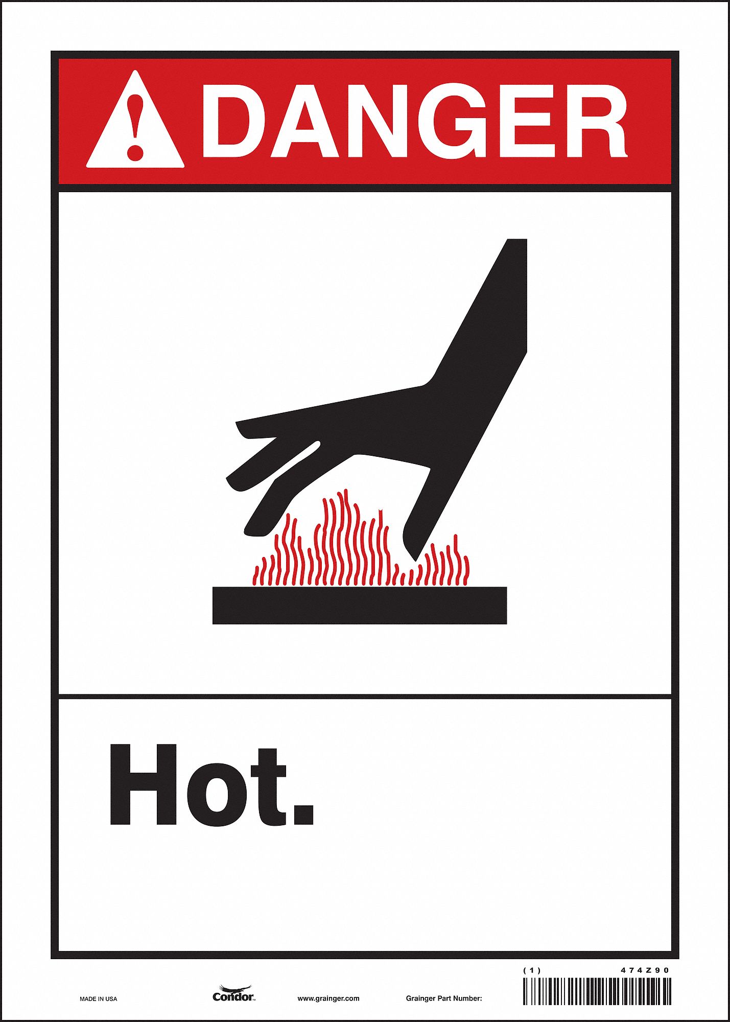 Safety Sign: Vinyl, Adhesive Sign Mounting, 14 in x 10 in Nominal Sign Size, Not Retroreflective