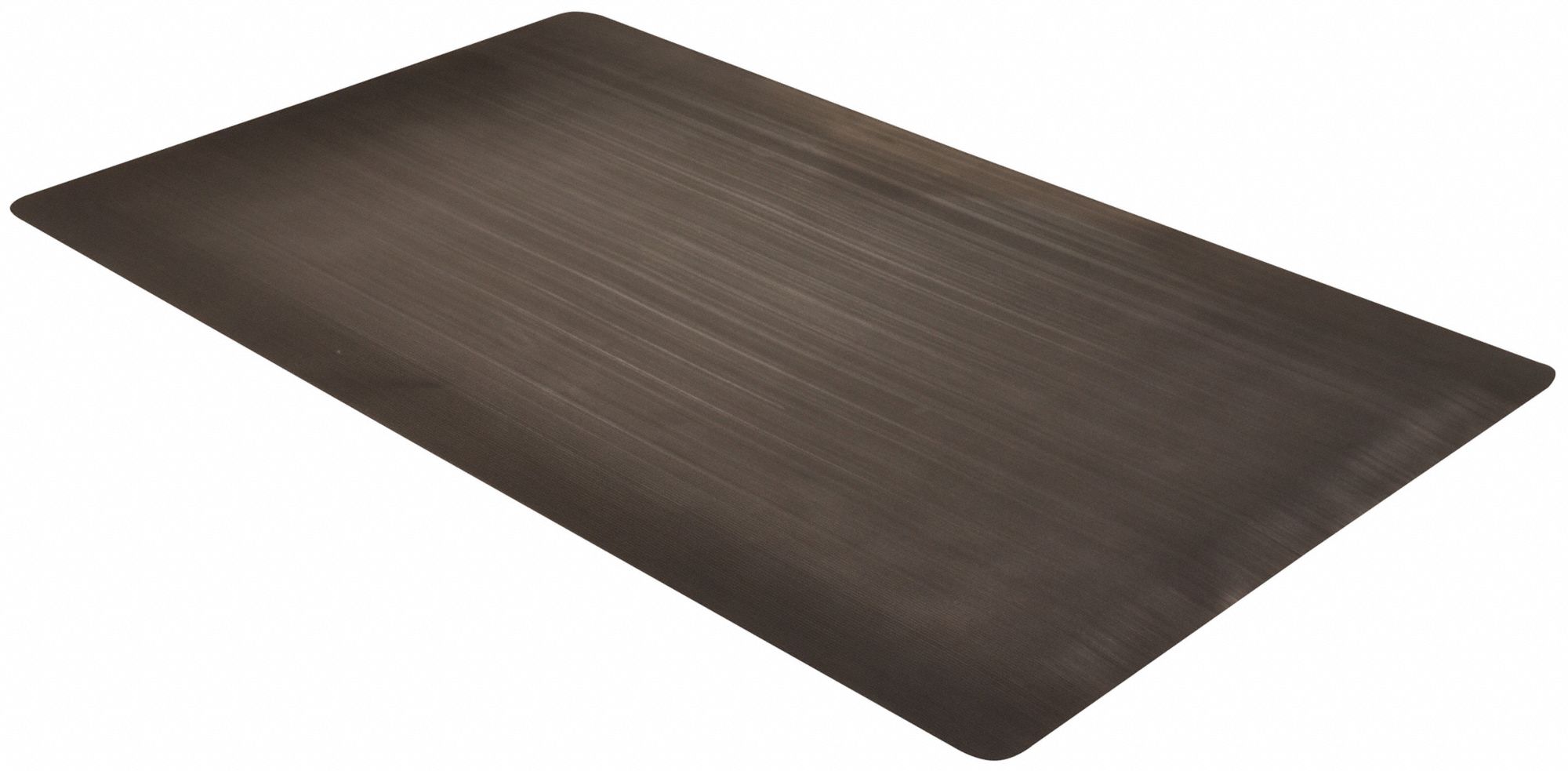 Antifatigue Runner: Ribbed, 3 ft x 75 ft, 1/2 in Thick, Black, Vinyl over PVC Foam, Beveled Edge