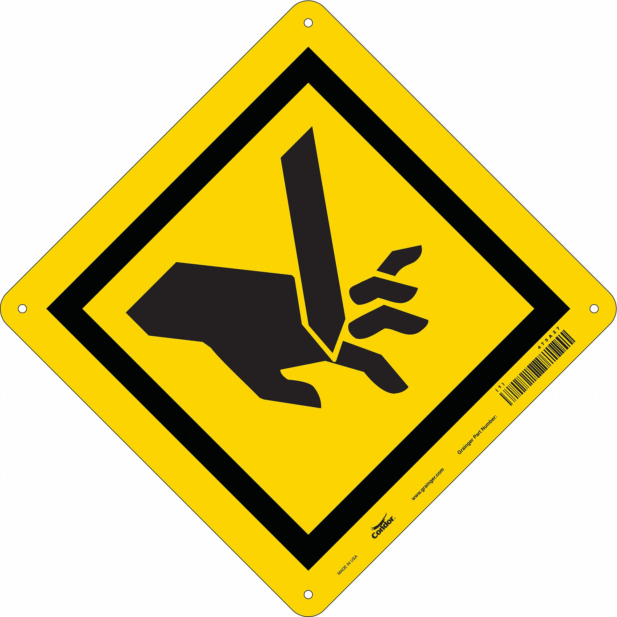 Safety Sign: Aluminum, Mounting Holes Sign Mounting, 10 in x 14 in Nominal Sign Size, 0.032 in Thick