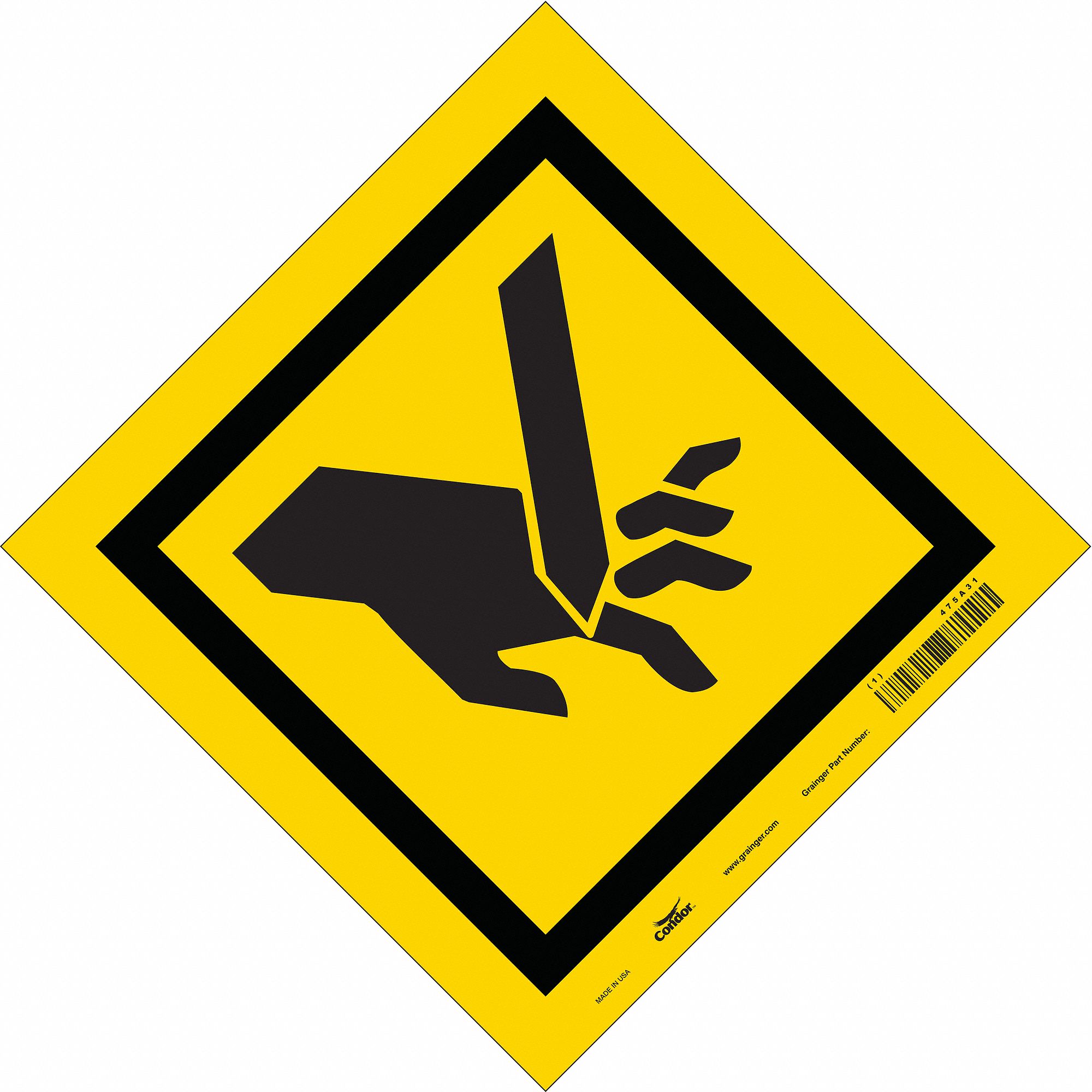 Safety Sign: Vinyl, Adhesive Sign Mounting, 10 in x 14 in Nominal Sign Size, Not Retroreflective