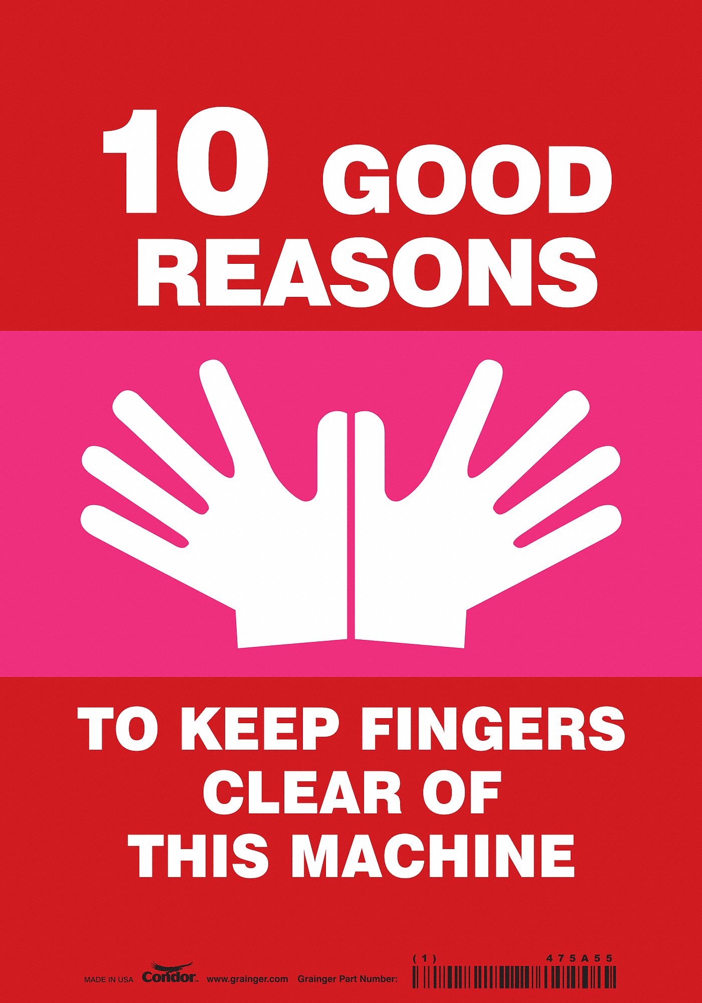 Safety Sign: Vinyl, Adhesive Sign Mounting, 10 in x 7 in Nominal Sign Size, Not Retroreflective