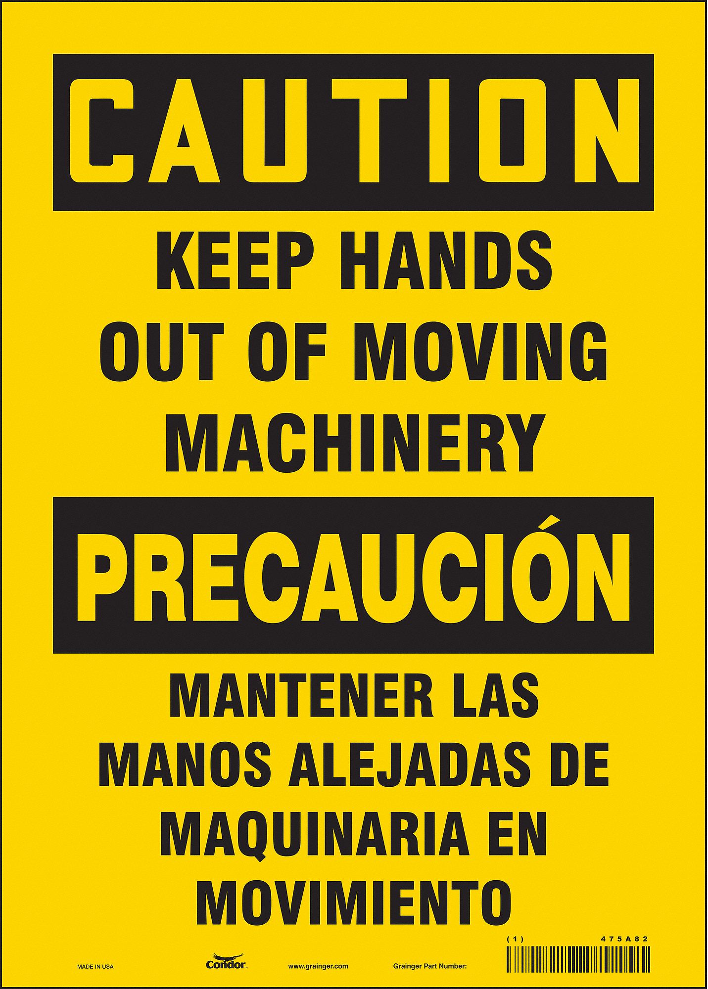Safety Sign: Vinyl, Adhesive Sign Mounting, 14 in x 10 in Nominal Sign Size, Not Retroreflective