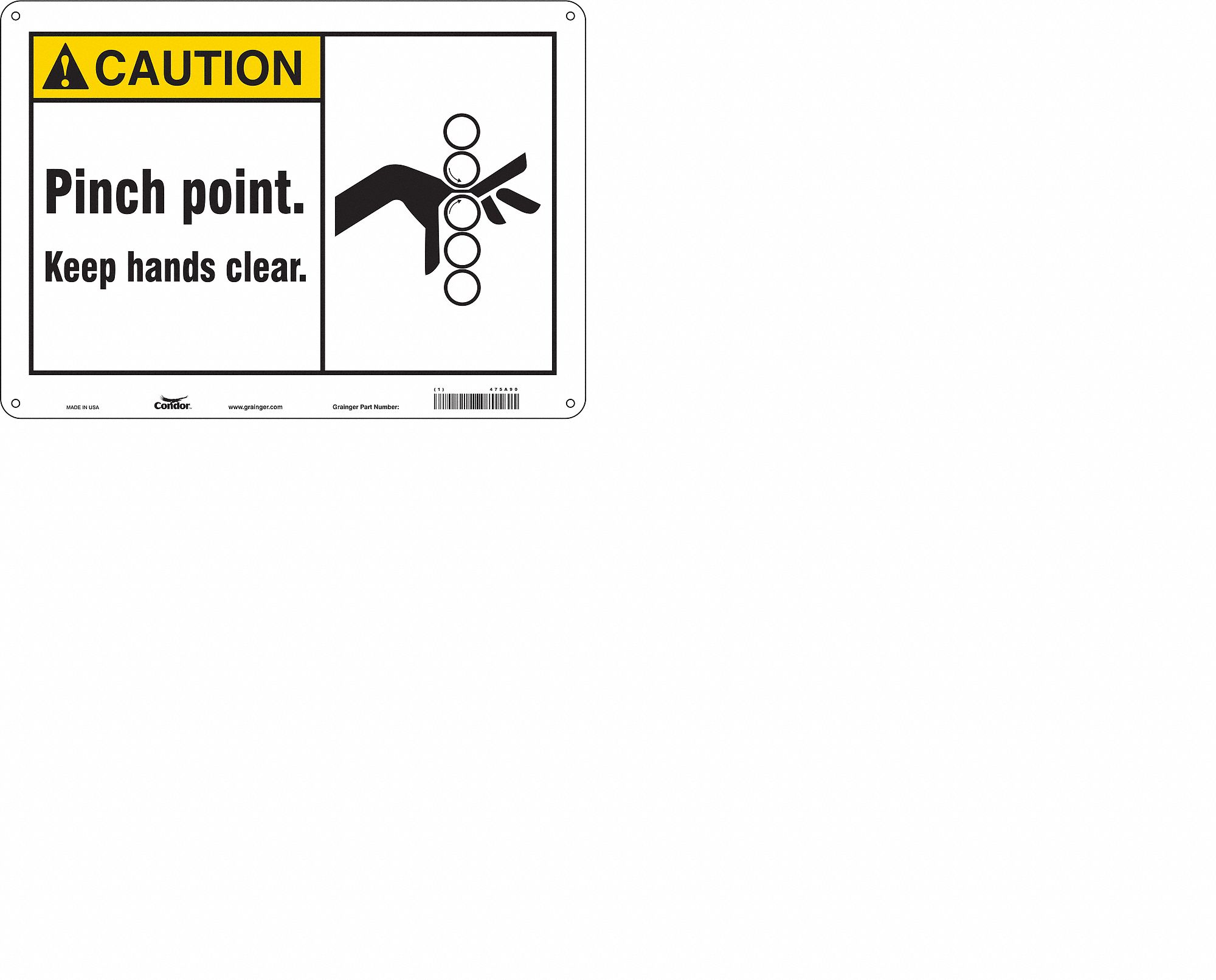 Safety Sign: Aluminum, Mounting Holes Sign Mounting, 10 in x 14 in Nominal Sign Size, 0.032 in Thick