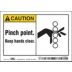 Caution: Pinch Point. Keep Hands Clear. Signs