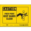Caution: Pinch Point Keep Hands Clear Signs