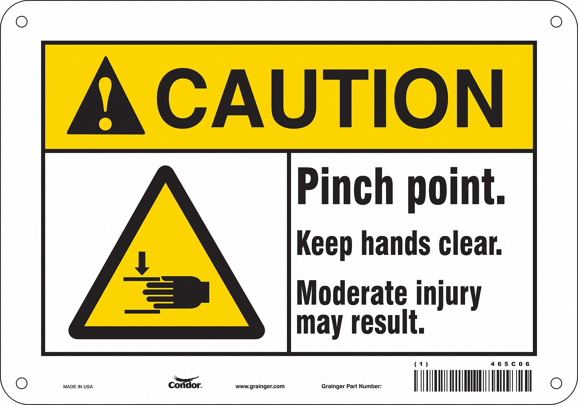 Safety Sign: Aluminum, Mounting Holes Sign Mounting, 7 in x 10 in Nominal Sign Size, 0.032 in Thick