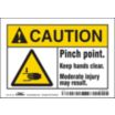 Caution: Pinch Point. Keep Hands Clear. Moderate Injury May Result. Signs
