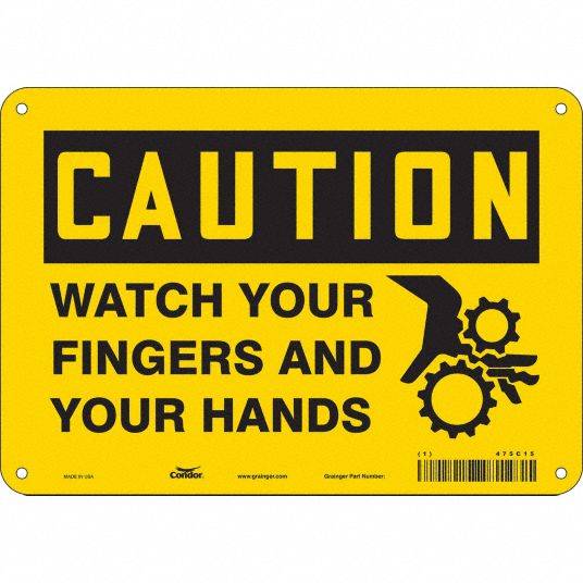 CONDOR Safety Sign: Polyethylene, Mounting Holes Sign Mounting, 7 in x ...