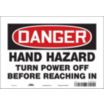 Danger: Hand Hazard Turn Power Off Before Reaching In Signs