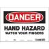 Danger: Hand Hazard Watch Your Fingers Signs