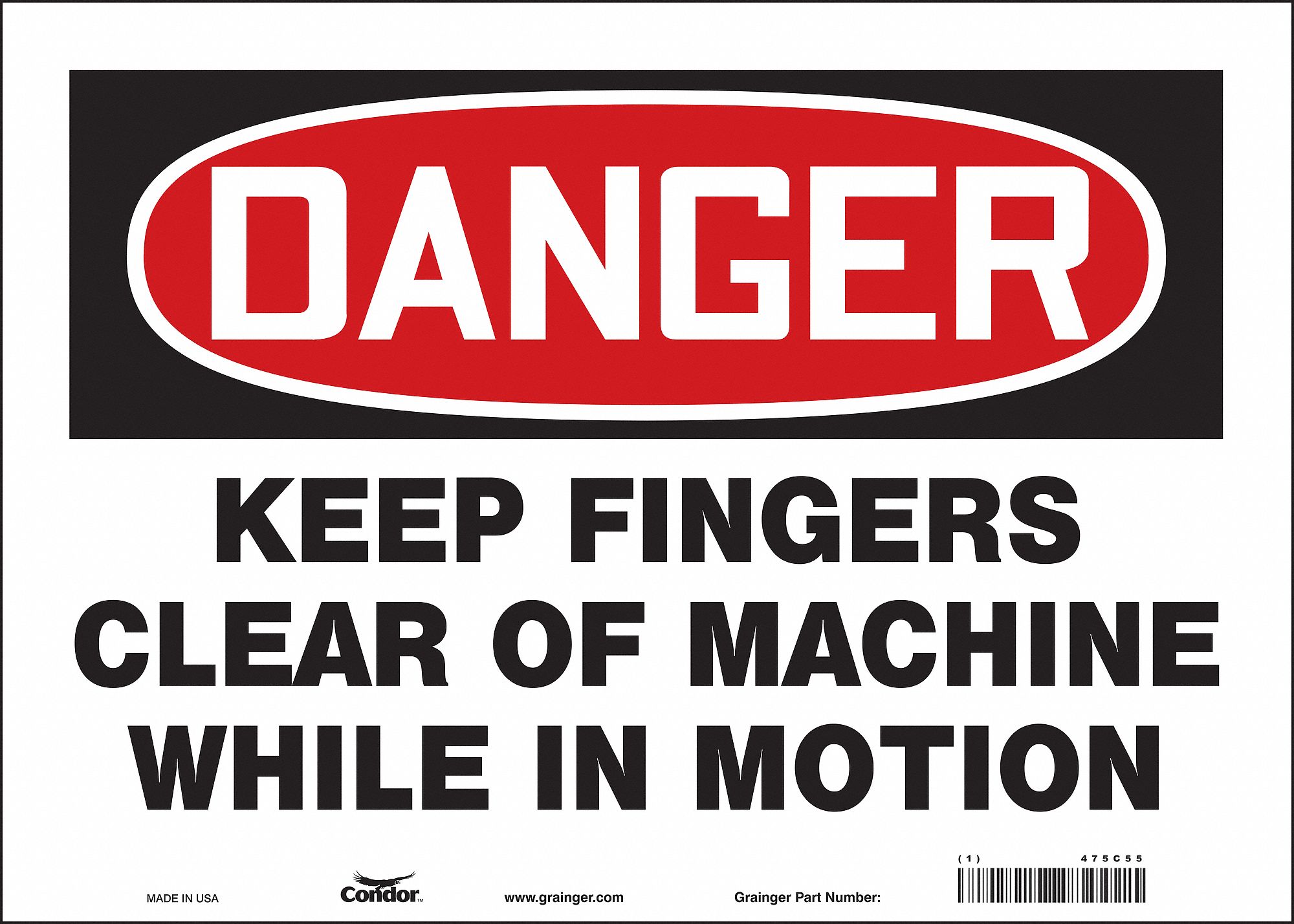 Safety Sign: Vinyl, Adhesive Sign Mounting, 10 in x 14 in Nominal Sign Size, Not Retroreflective