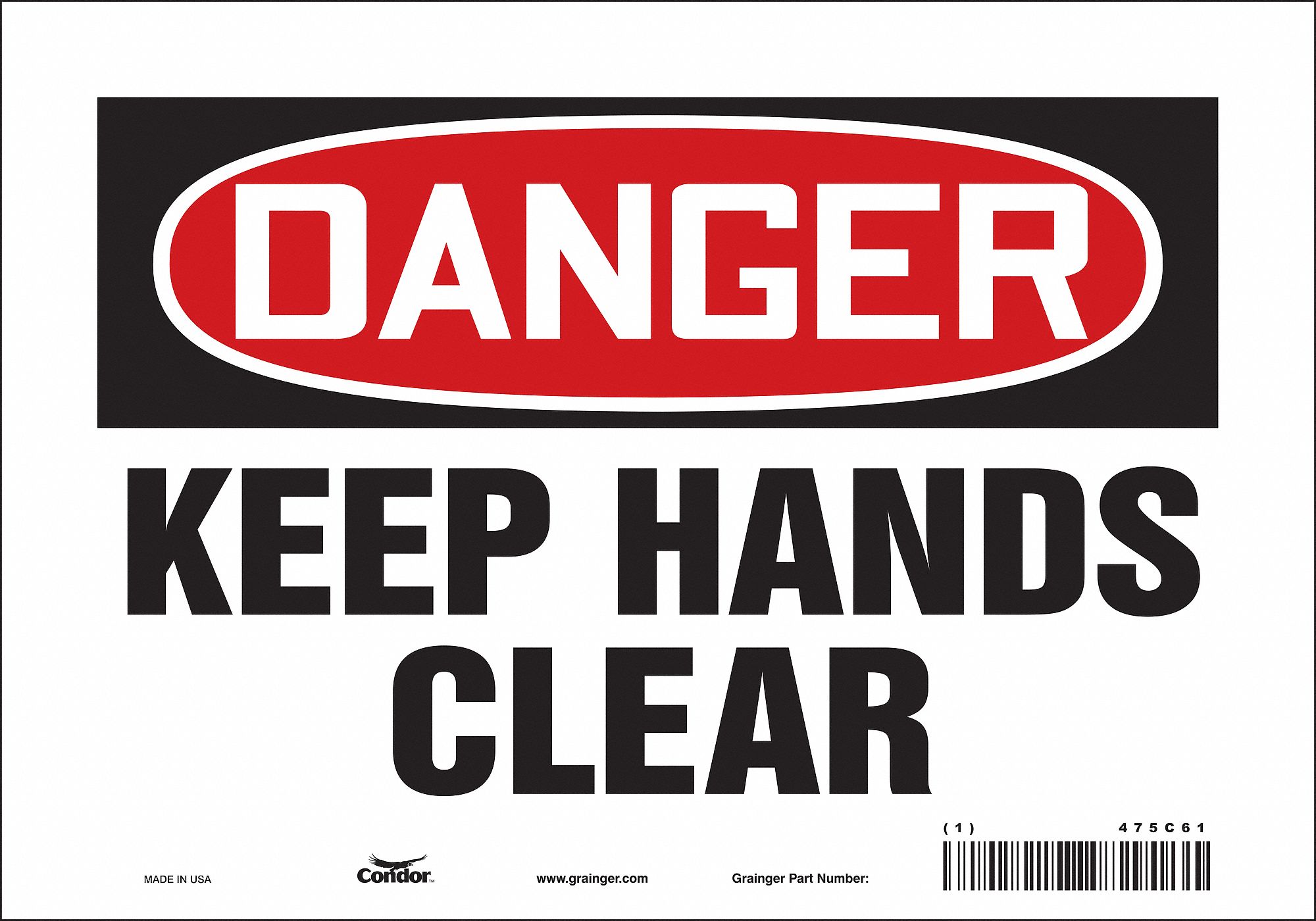 Safety Sign: Vinyl, Adhesive Sign Mounting, 7 in x 10 in Nominal Sign Size, Not Retroreflective
