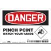 Danger: Pinch Point Watch Your Hands Signs
