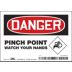 Danger: Pinch Point Watch Your Hands Signs