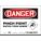 SAFETY SIGN, VINYL, ADHESIVE MOUNT, 5 IN X 7 IN NOMINAL SIGN SIZE, NOT RETROREFLECTIVE, PINCH POINT WATCH YOUR HANDS